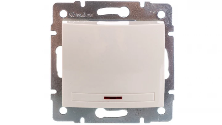 DOMO Łącznik jednobiegunowy z LED szybkozłączka 10AX 250V kremowy 011110203 24783