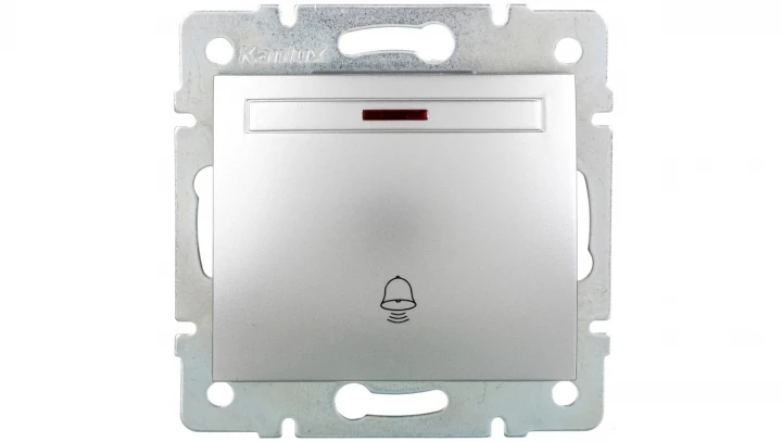 DOMO Łącznik zwierny dzwonek z LED szybkozłączka 10AX 250V srebrny 011080243 24839