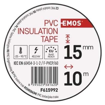 Taśma izolacyjna PVC 15mm / 10m mix /10szt./ F615992