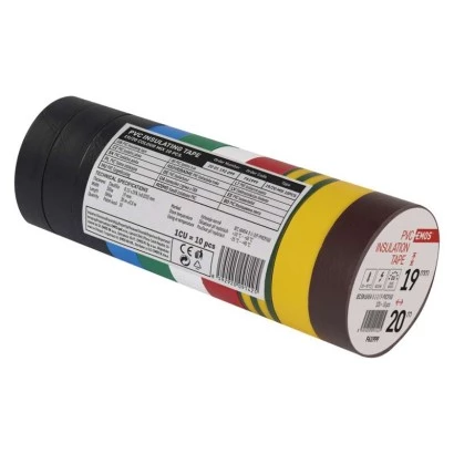Taśma izolacyjna PVC 19mm / 20m mix /10szt./ F61999
