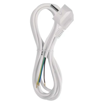 Przewód przyłączeniowy PVC 3x0,75mm, 2m biały S14372