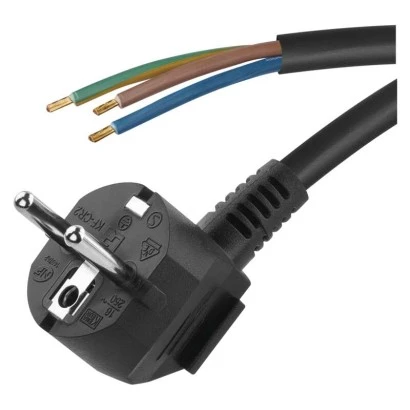 Przewód przyłączeniowy PVC 3x0,75mm, 2m czarny S18372