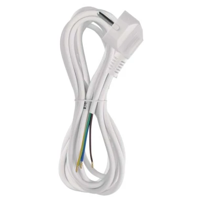 Przewód przyłączeniowy PVC 3x0,75mm, 3m biały S14373