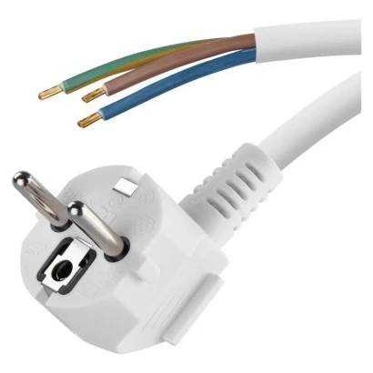 Przewód przyłączeniowy PVC 3x0,75mm, 5m biały S14375