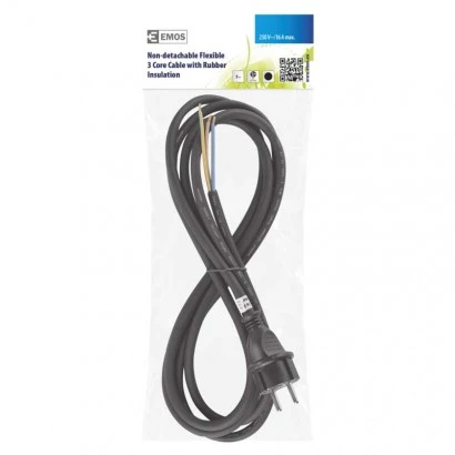 Przewód przyłączeniowy guma 3x1,5mm, 3m czarny S03230
