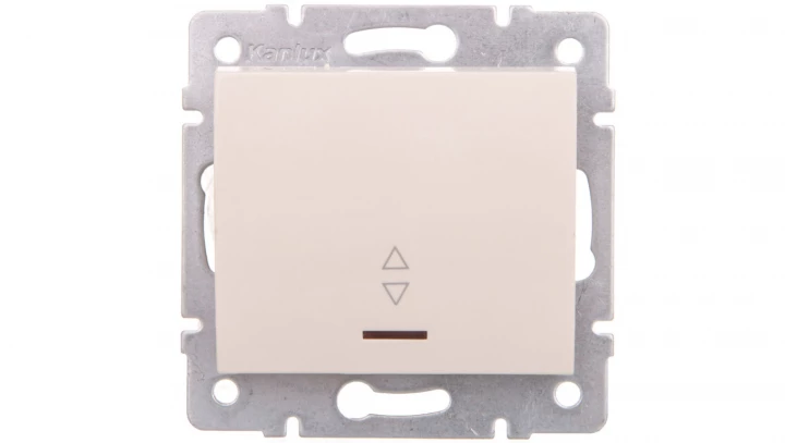 LOGI Łącznik schodowy z LED śrubowy 10AX 250V kremowy 021140103 25141
