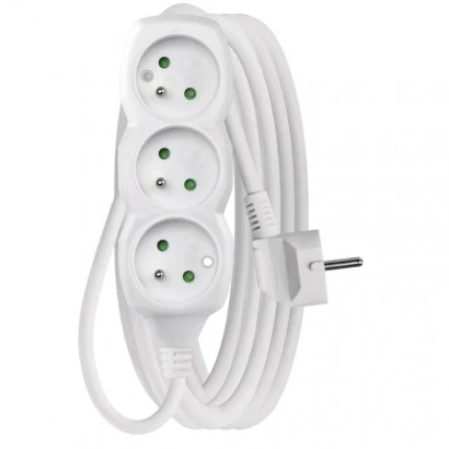 Przedłużacz z uziemieniem 3-gniazda /5m/ 3x1 mm2 biały P0315