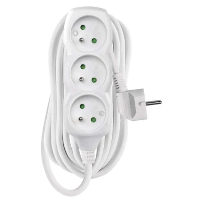 Przedłużacz z uziemieniem 3-gniazda /7m/ 3x1 mm2 biały P0317