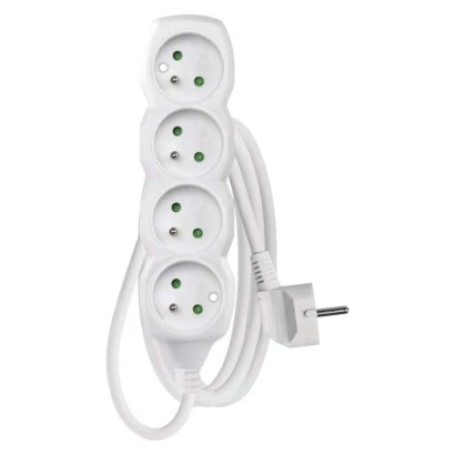 Przedłużacz z uziemieniem 4-gniazda /1,5m/ 3x1 mm2 biały P0411