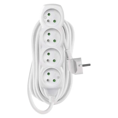 Przedłużacz z uziemieniem 4-gniazda /7m/ 3x1 mm2 biały P0417