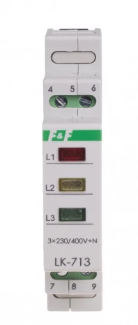 LK-713K Lampka modułowa 3-fazowa żółta/czerwona/zielona 3x230V+N