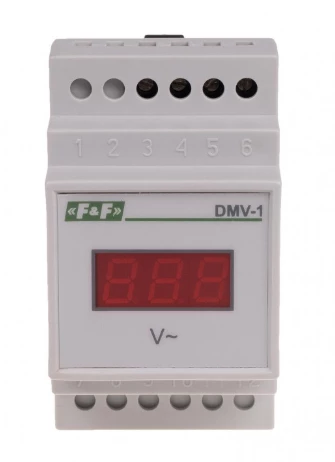 DMV-1 Woltomierz 1-fazowy cyfrowy modułowy 100-300V AC dokładność 1%