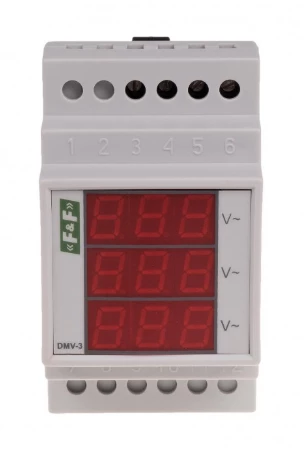 DMV-3 Woltomierz 3-fazowy cyfrowy modułowy 100-300V AC dokładność 1%