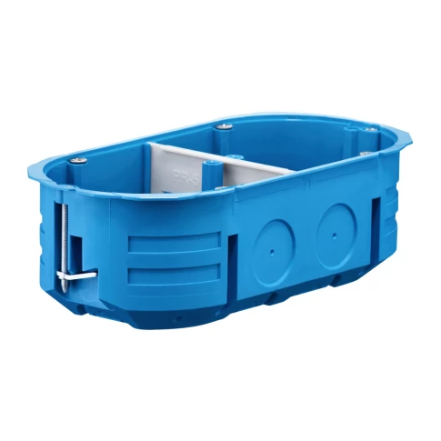 Puszka podtynkowa podwójna 60mm regips niebieska P2x60K 32322203