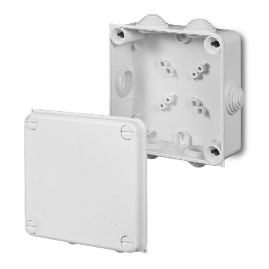 Puszka odgałęźna z zaciskami 5-torowa dla Cu do 16mm2 IP55 biała 135x135x65 PK-4 0233-02