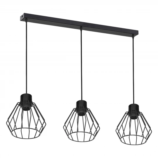 PINO lampa wisząca, moc max. 3x60W, E27, czarna, listwa