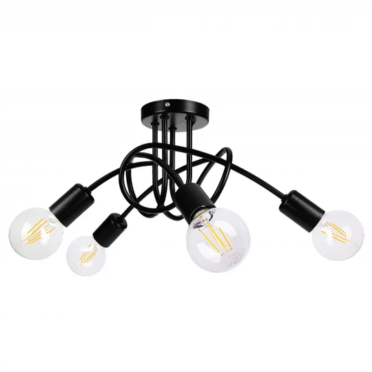 MALAGA lampa wisząca, moc max. 4x60W, E27, czarna