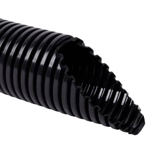 Rurka karbowana bezhalogenowa, samogasnąca do mechanicznej ochrony kabli ⌀21mm UV czarna (50m) APAFS21_F50