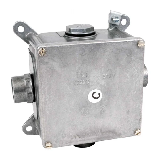 Puszka montażowa z wieczkiem i zaciskiem ochronnym metalowa 120x120x76 IP54 IK10 7121 B_P21