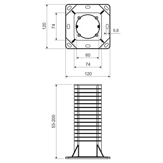 Puszka osprzętowa do dociepleń 120x120x200mm KEZ (Gniazdo) KEZ KB