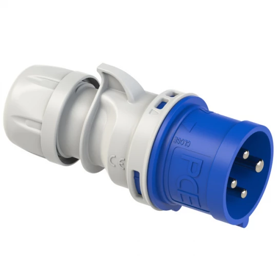 Wtyczka przenośna ze zwrotnicą faz 16A 3P+Z 400V IP44 Shark“ 7014-9