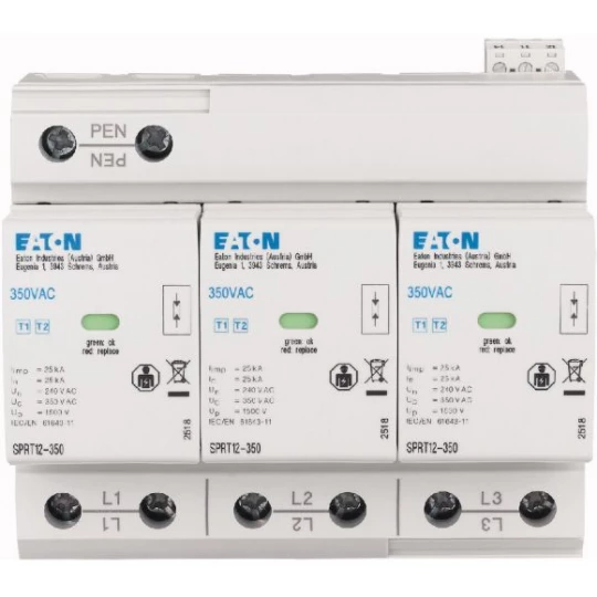 Ogranicznik przepięć B+C Typ 1+2 3P 25kA 240V SPRT12-350/3-AX 195235