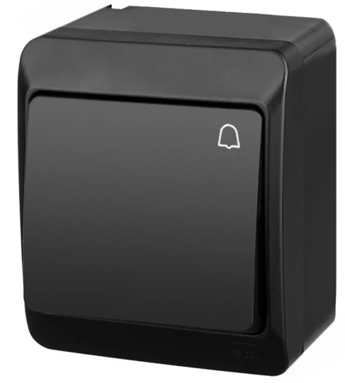 HERMES łącznik natynkowy zwierny dzwonek czarny 0337-09
