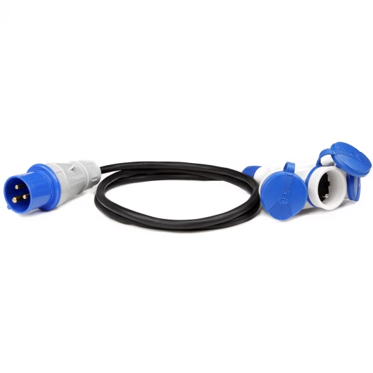 Adapter rozgałęźnik CAMPING 16A 3P 3x 230V EXTREM 3X2,5 HO5RR-F 1,5m IP44 PS-CMP3M/44/1,5M/3X2,5/H05RR-F