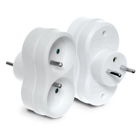 Rozgałeźnik wtyczkowy 2-gniazda z/u IP44 pomarańczowy R-270P