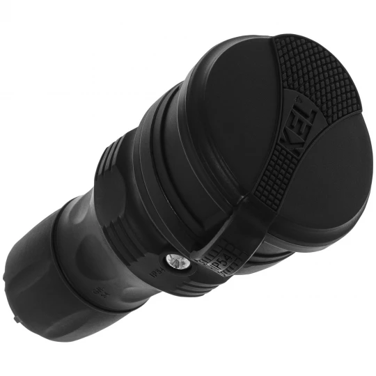 Gniazdo przenośne z klapką 16A 2P+Z 250V IP54 czarny GN-54 W-97448