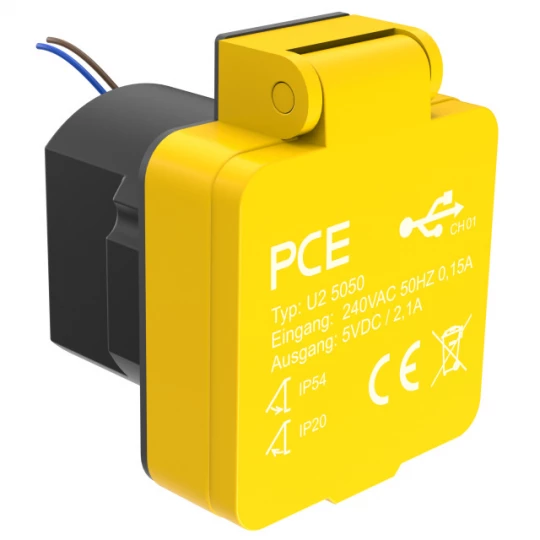 Gniazdo ładowania USB 5V/2,1A, (2x) ze zintegrowanym zasilaczem U25050