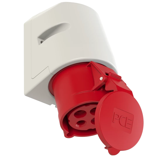Gniazdo stałe 32A 4P 400V czerwone IP44 124-6