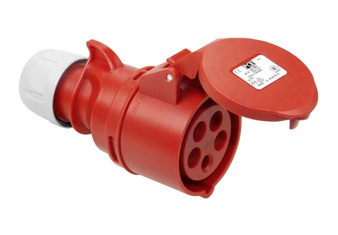 Gniazdo przenośne 32A 5P 400V czerwone IP44 SHARK 225-6