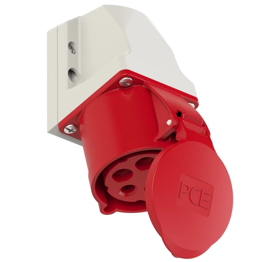 Gniazdo stałe 32A 5P 400V czerwone IP44 /mała obudowa/ 125-6k