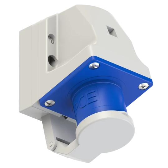 Wtyczka odbiornikowa z klapką 16A 3P 230V niebieska IP44 513-6d