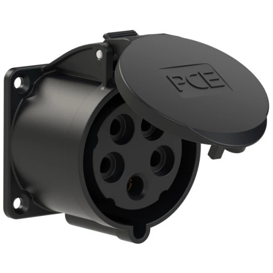 Gniazdo tablicowe 32A 5P 400V /70x70/ czarne IP44 325-6x