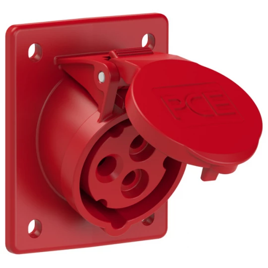 Gniazdo tablicowe 16A 3P 400V /80x97/ czerwone IP44 413-9