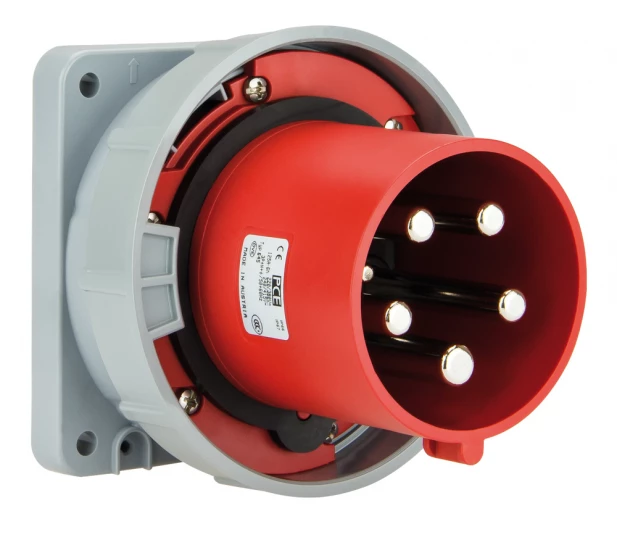 Wtyczka tablicowa 125A 5P 400V czerwona IP67 POWER TWIST 645-6