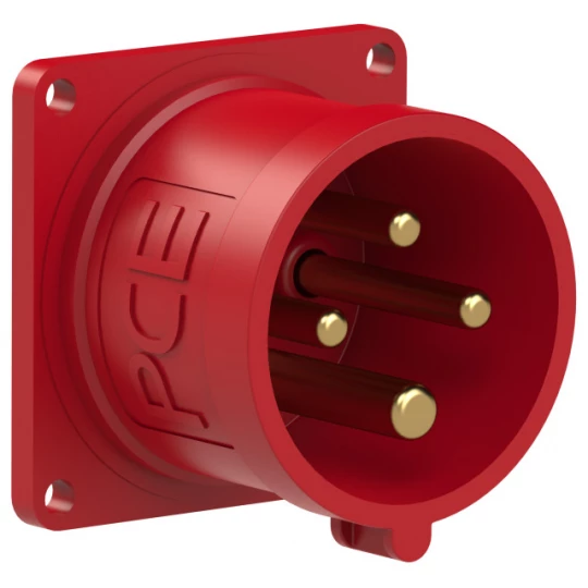 Wtyczka tablicowa 16A 4P 400V czerwona IP44 614-6f3