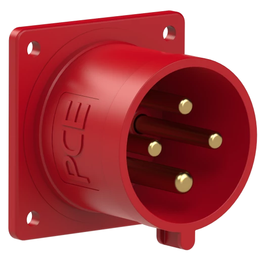 Wtyczka tablicowa 32A 4P 400V czerwona IP44 624-6