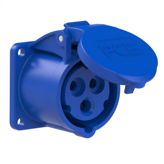 Gniazdo tablicowe 16A 3P 230V /75x75/ niebieskie IP44 313-6f5