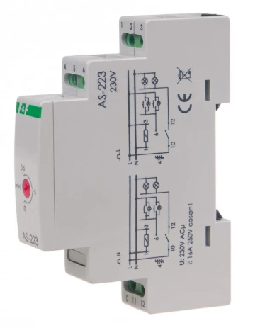 AS-223 Automat schodowy z przeciwblokadą na szynę 230V AC F&F
