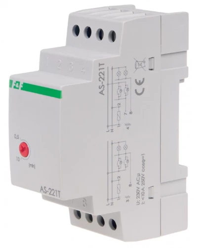 AS-221T Automat schodowy z przeciwblokadą na szynę 230V AC F&F