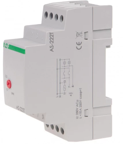 AS-222T Automat schodowy z przeciwblokadą na szynę 35mm 10A 230V AC F&F