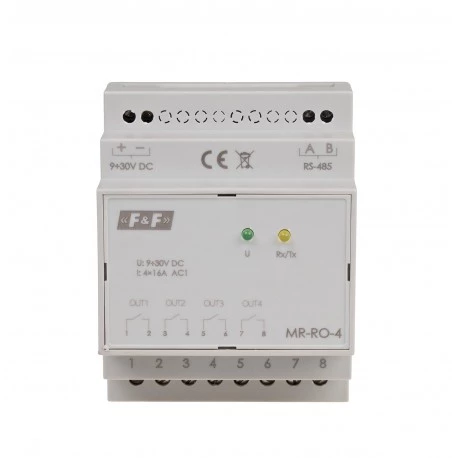 Moduł rozszerzeń wyjść Przekaźnikowych 4Z 16A z wyjściem MODBUS RTU MAX-MR-RO-4
