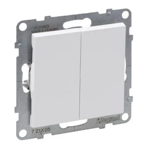 SUNO2 Łącznik świecznikowy podwójny biały 10AX 250V zaciski automatyczne 721105