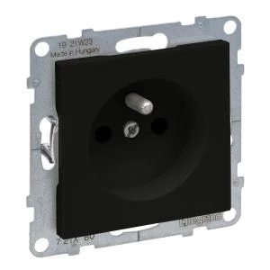 SUNO2 Gniazdo pojedyncze 2P+Z czarne 16A 250V zaciski automatyczne z przesłoną 721480