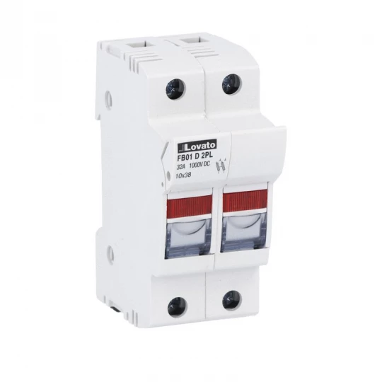 Podstawa bezpiecznikowa DC z sygnalizacją PV 2P 32A 1000V 10x38mm FB01D2PL