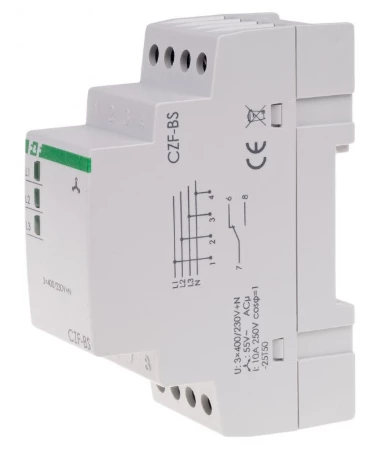 CZF-BS Przekaźnik zaniku i asymetrii faz 10A 1P 4sek 55V