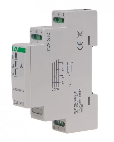 CZF-310 Przekaźnik zaniku i asymetrii faz 10A 1P 4sek 55V